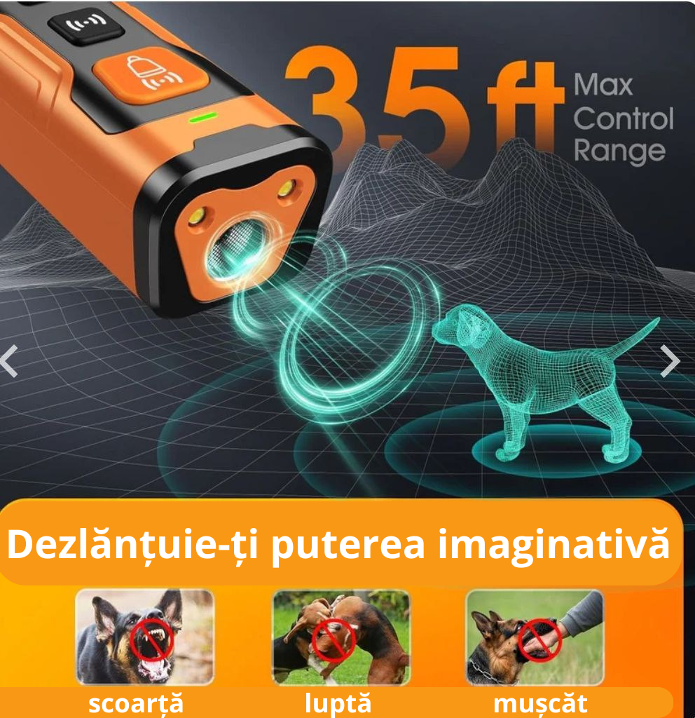 Dispozitiv anti-lătrăt și calmant ECHO BARK pentru câini