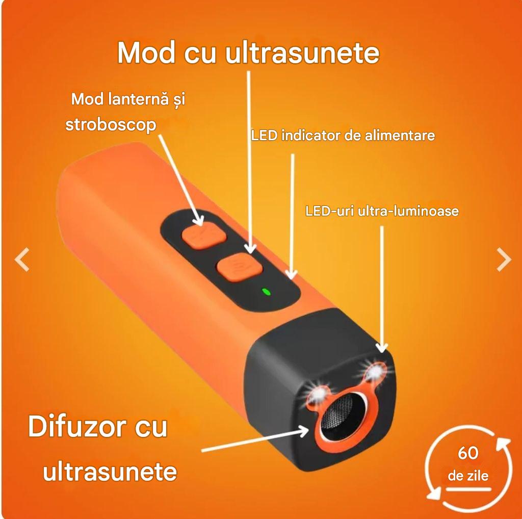 Dispozitiv anti-lătrăt și calmant ECHO BARK pentru câini