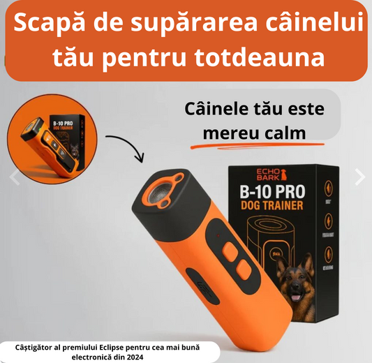 Dispozitiv anti-lătrăt și calmant ECHO BARK pentru câini